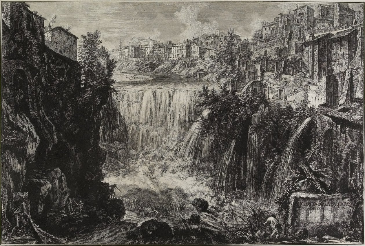 View of the Grand Cascade at Tivoli by Giovanni Battista Piranesi