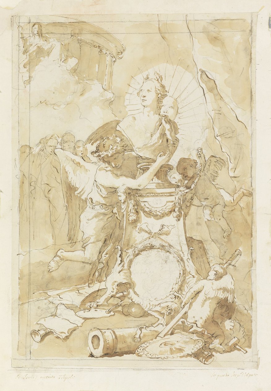 Design for Dedication Page to Charles III of Spain and the Two Sicilies by Giovanni Battista Tiepolo
