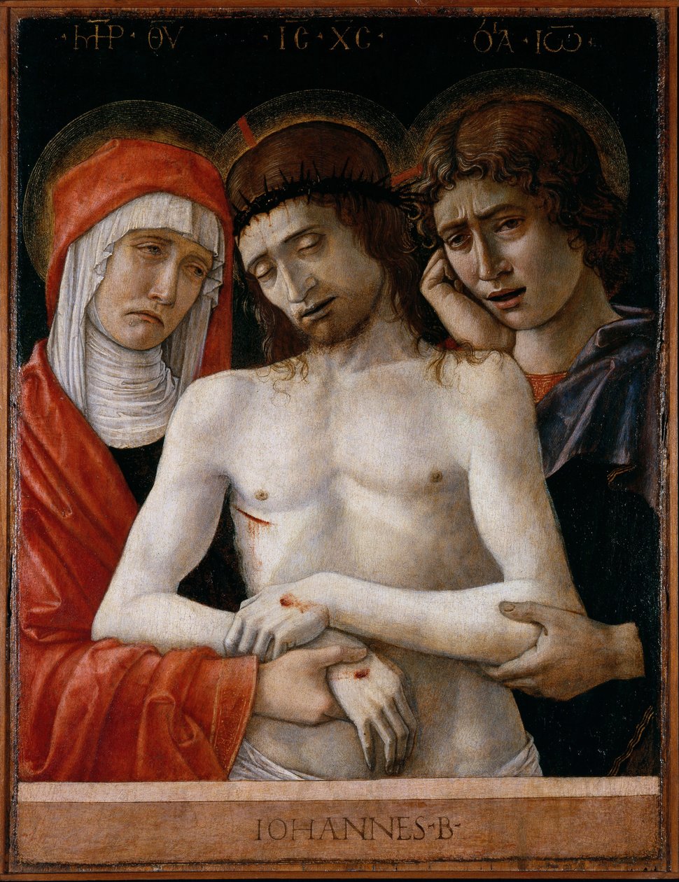 Dead Christ Supported by the Madonna and St John by Giovanni Bellini