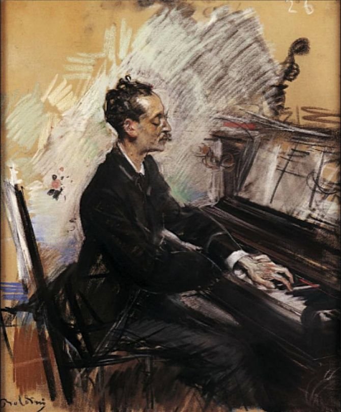 The Pianist A. Rey Colacon by Giovanni Boldini