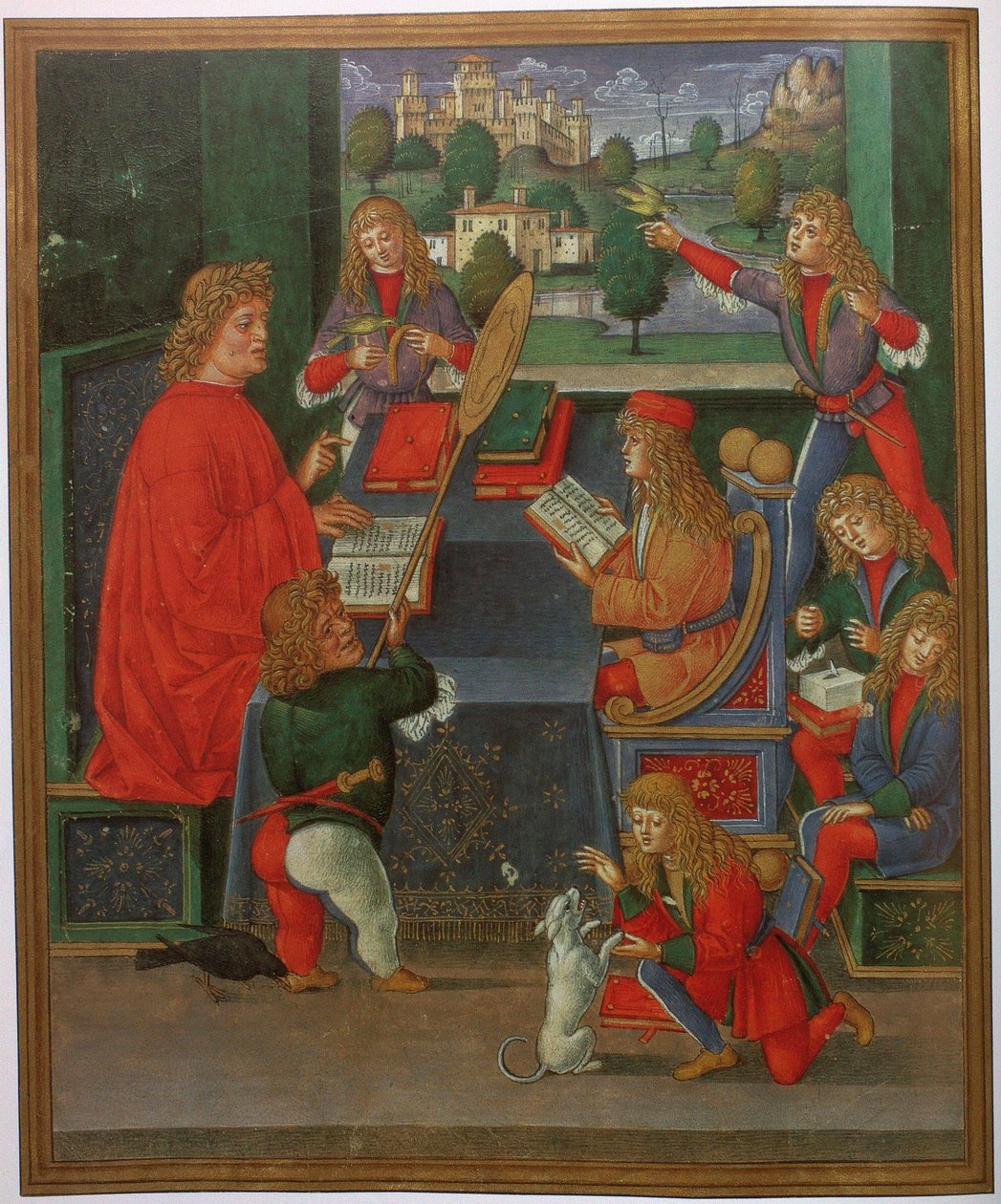 Massimiliano Sforza as a Pupil with His Teacher Gian Antonio Secco by Giovanni Pietro da Birago