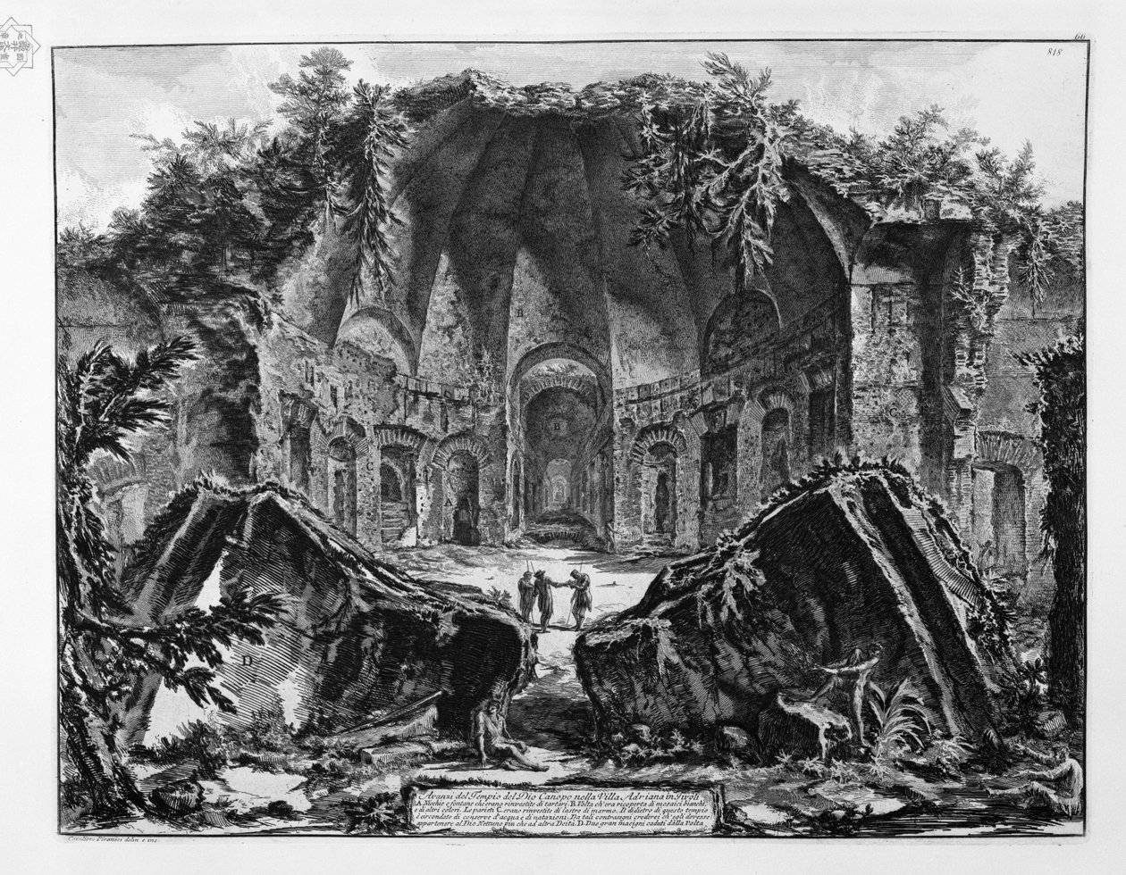 Remains of the Temple of the God Canopus in the Villa Adriana in Tivoli by Giovanni-Battista Piranesi