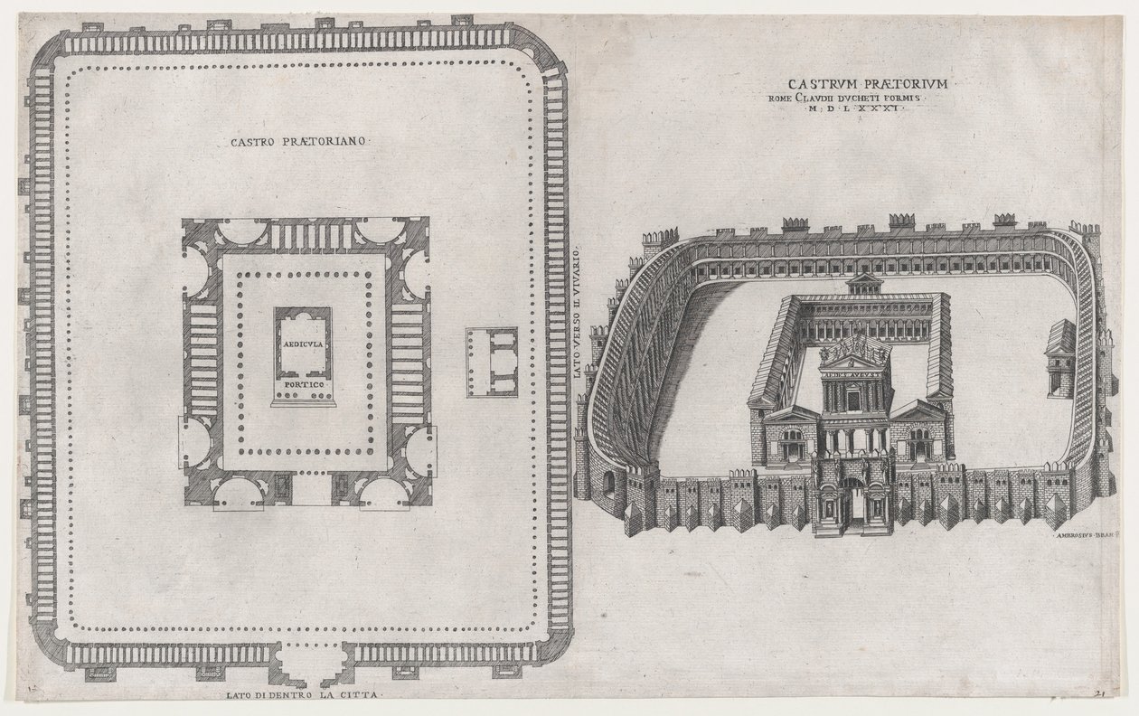 Speculum Romanae Magnificentiae: Castrum Praetorium, 1581