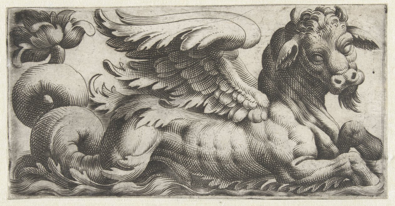 Winged Sea Bull with a Beard by Giovanni Andrea Maglioli