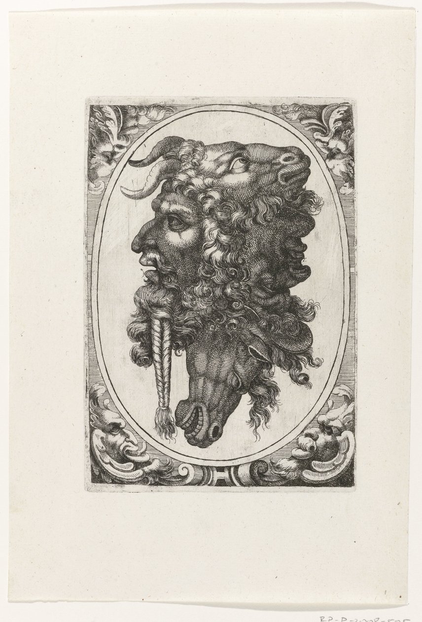 Composition of Two Faces, a Horse