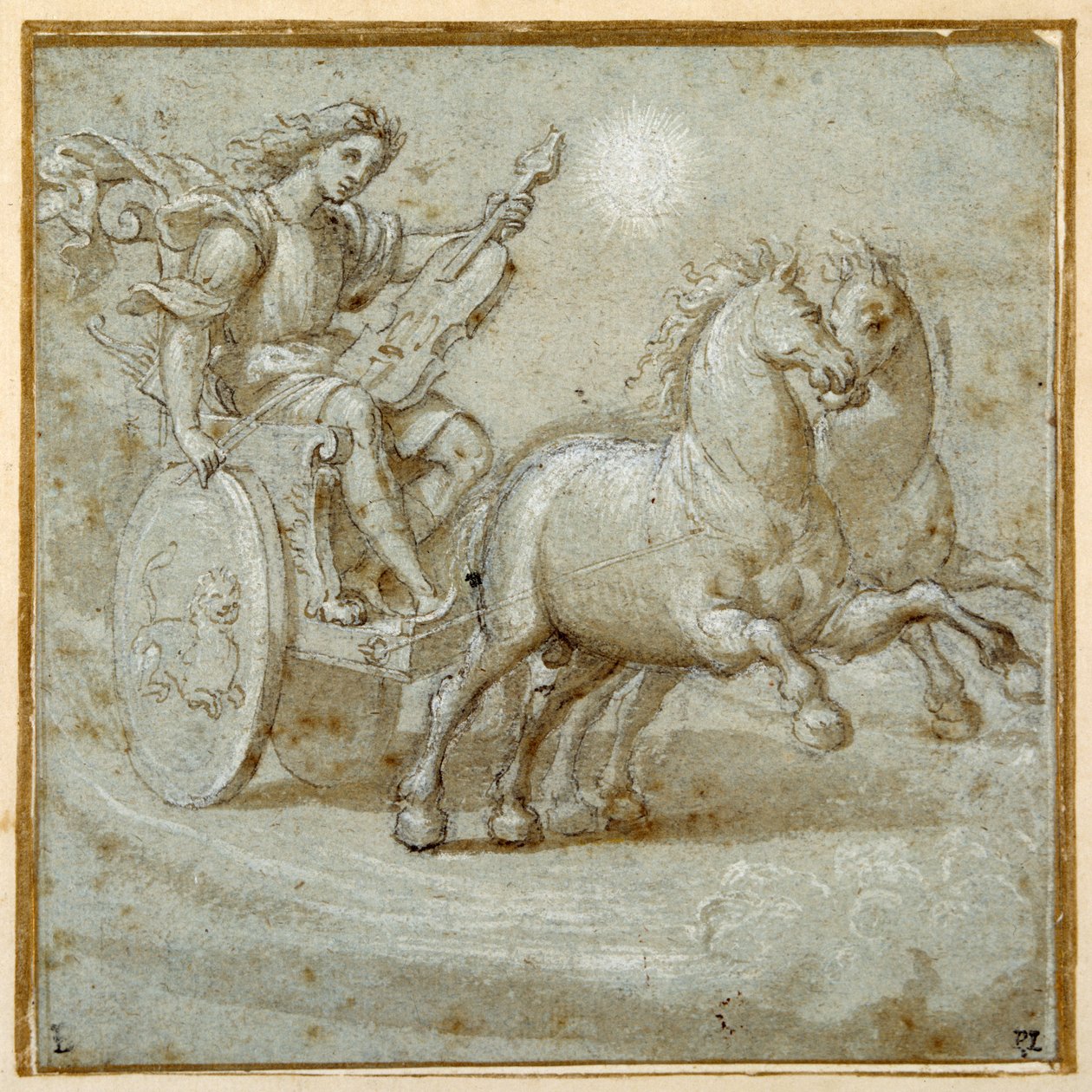 Apollo seated in his chariot with his viol by Giovanni Antonio (circle of) Pordenone