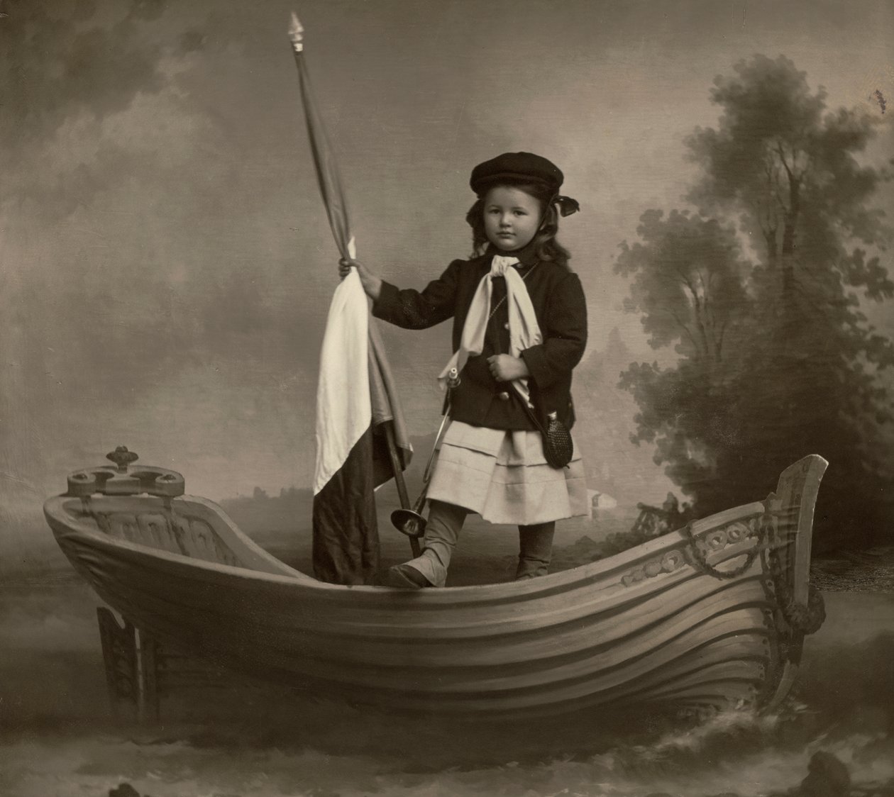 Portrait of Lidia Mastracchio with Flag by Phillipe de Marlier