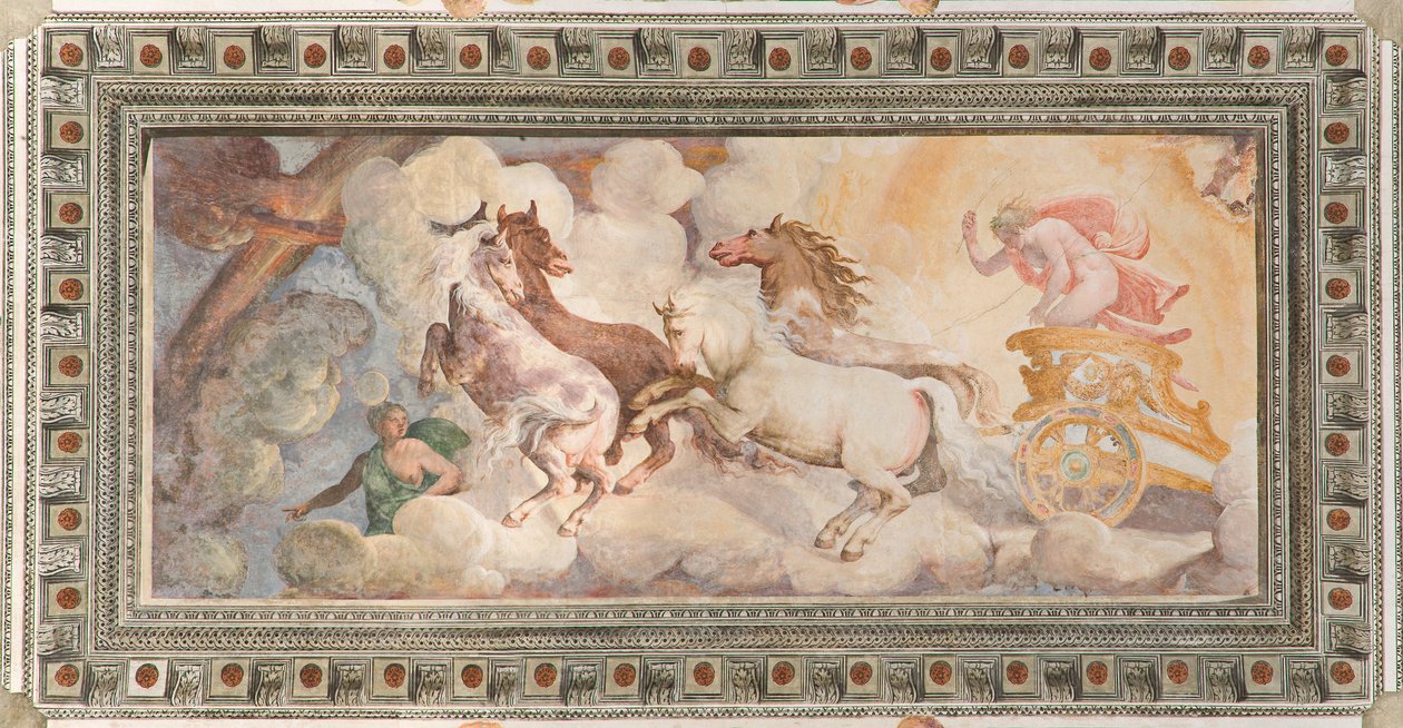 The Chariot of the Sun driven by Apollo, Apollo Loggia by Giovanni Battista and Cambiaso Luca Castello