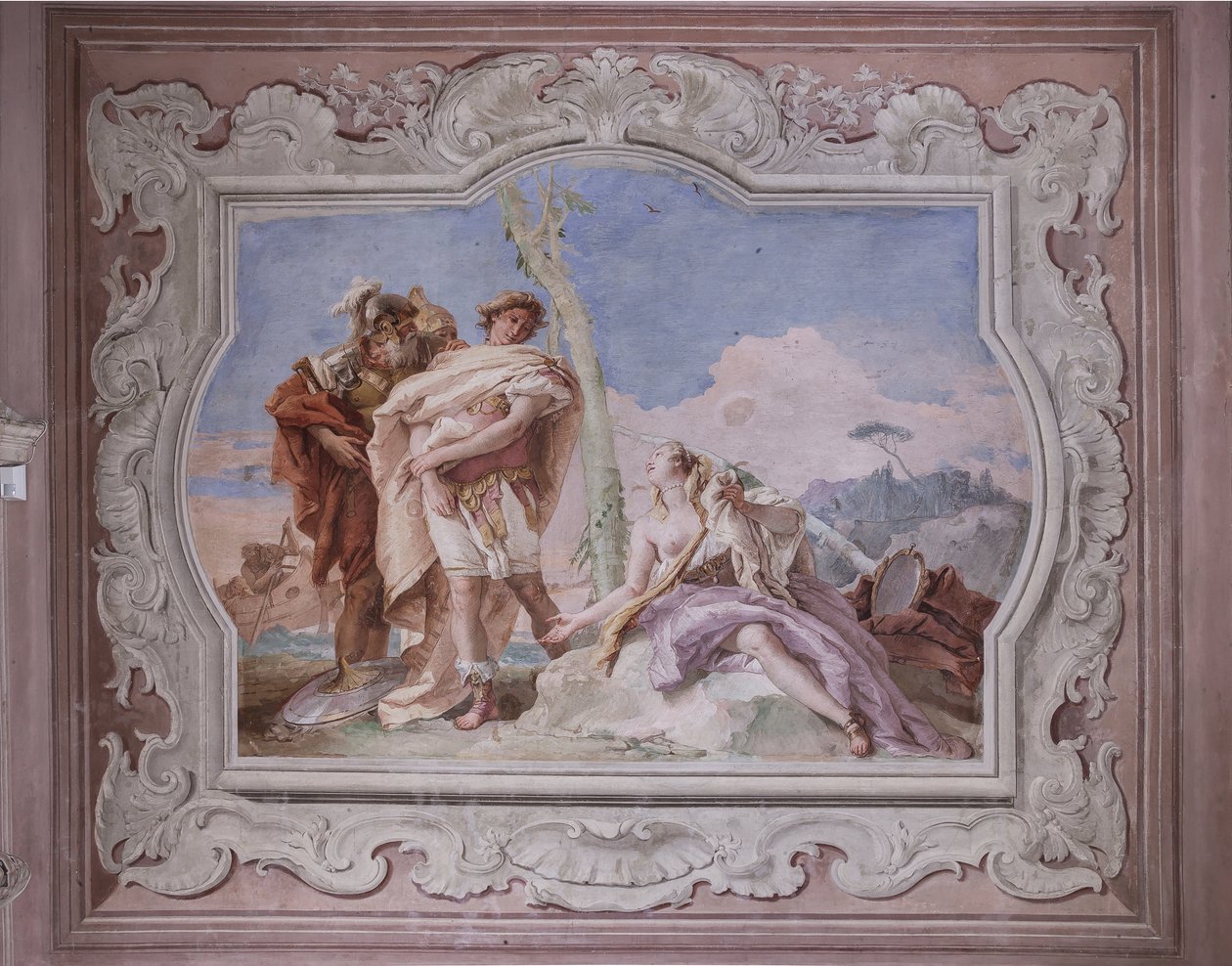 Rinaldo, escorted by Ubaldo and Carlo, abandons Armida by Giovanni Battista Tiepolo