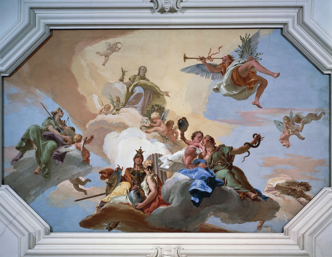 Triumph of Glory Announced by Fame Standing Among the Cardinal Virtues by Giovanni Battista Tiepolo