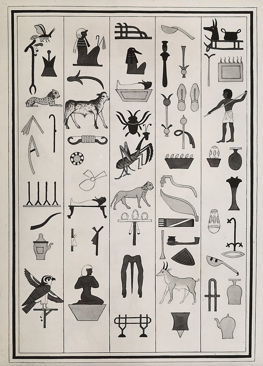 Drawings of the Decorations from Inside the Tomb of Pharaoh Psammetic I ...