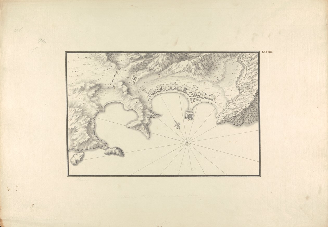 Topographical Map of Halicarnassus at its Harbor by Giovanni Battista Borra