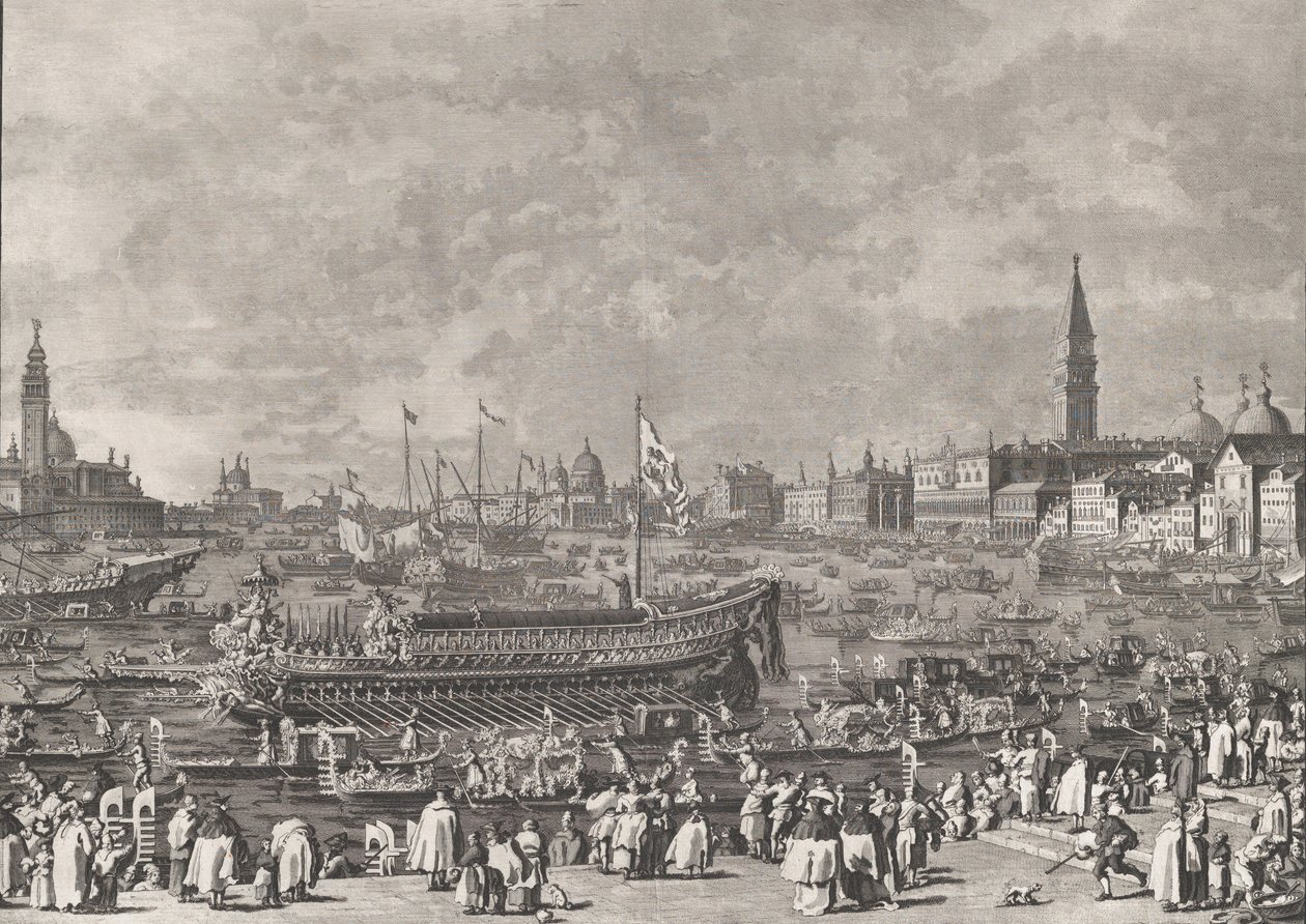 Plate 5: The Doge in the Bucintoro Departing for the Porto di Lido on Ascension Day by Giovanni Battista Brostoloni