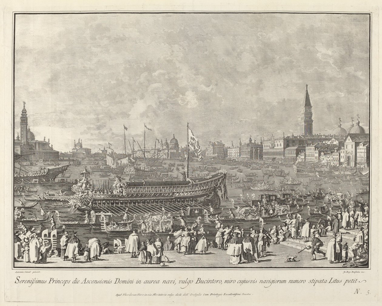 The Doge in the Bucintoro Departing for the Porto di Lido on Ascension Day by Giovanni Battista Brostoloni