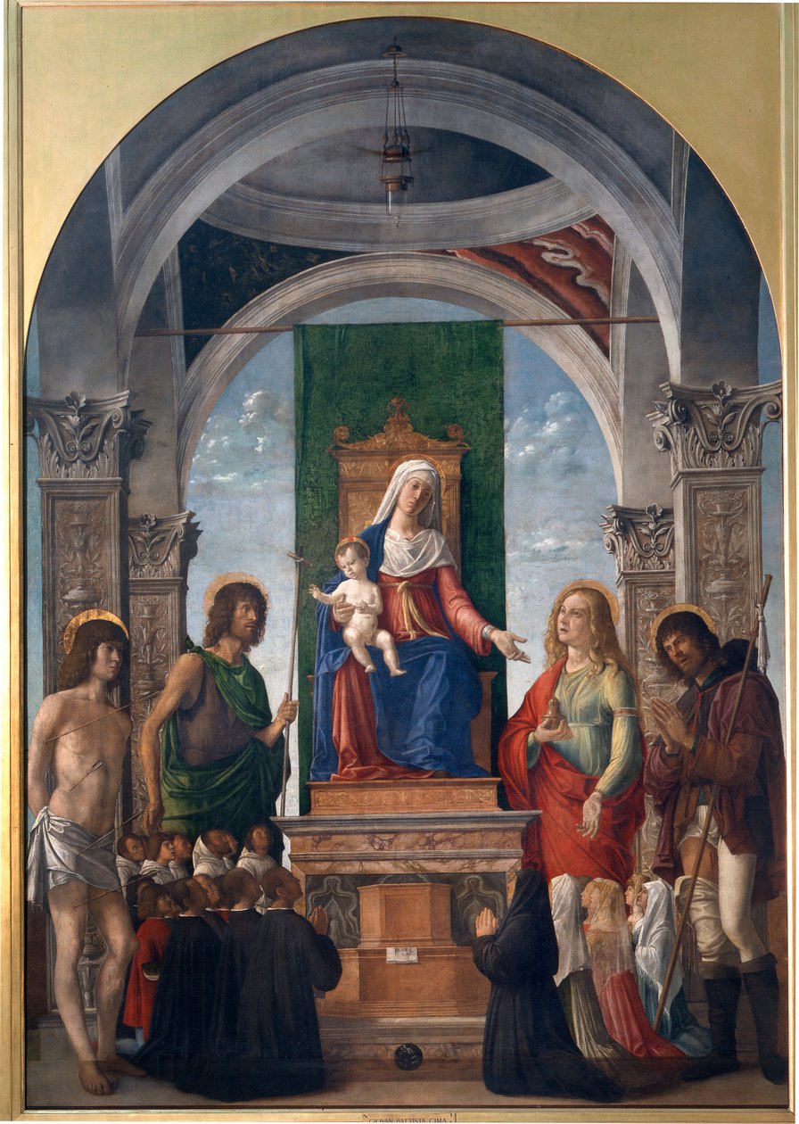 Madonna and Child Enthroned with St. Sebastian, St. John the Baptist ...