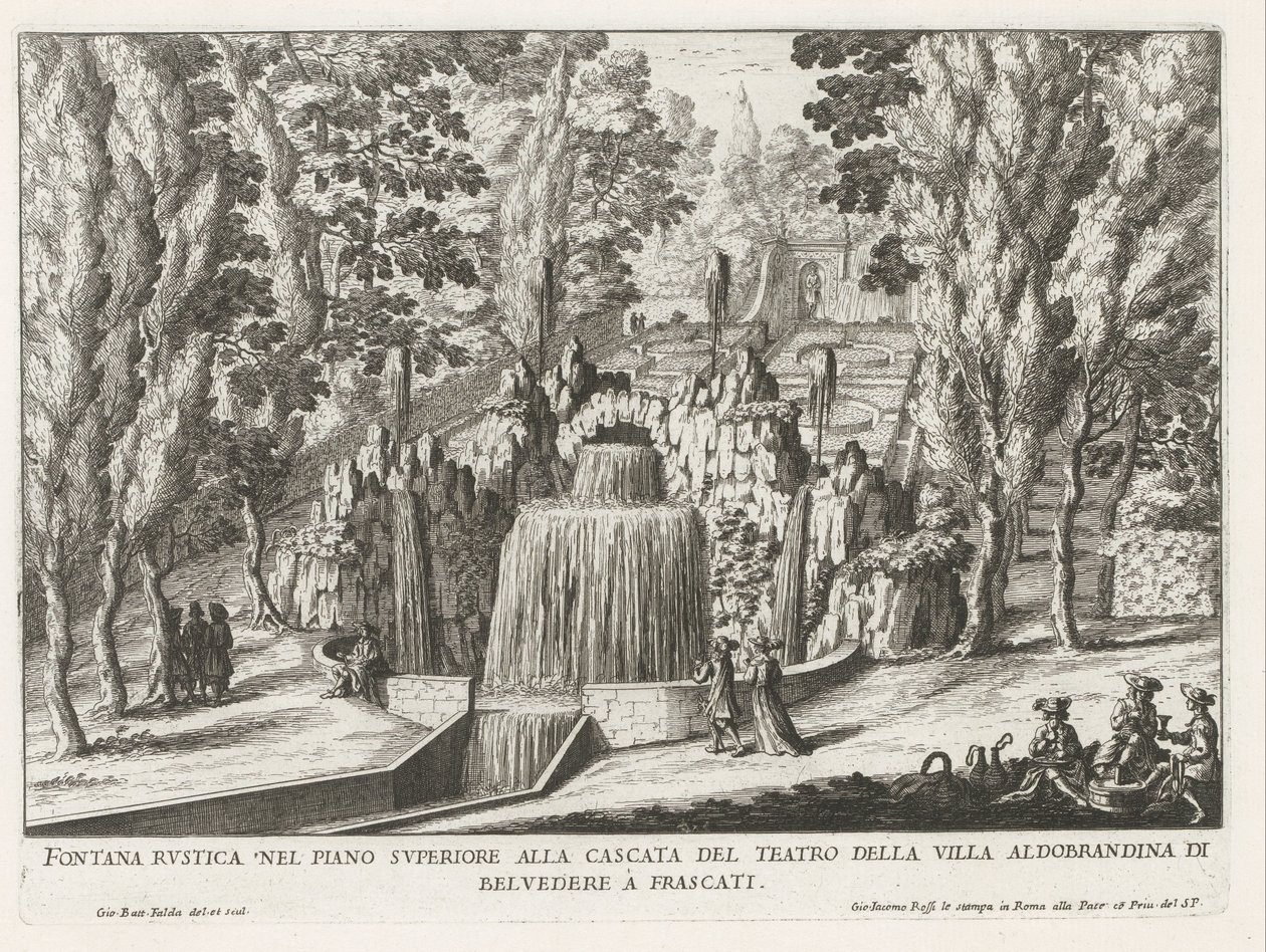 Fountain in the Gardens of the Villa Aldobrandini in Frascati by Giovanni Battista Falda