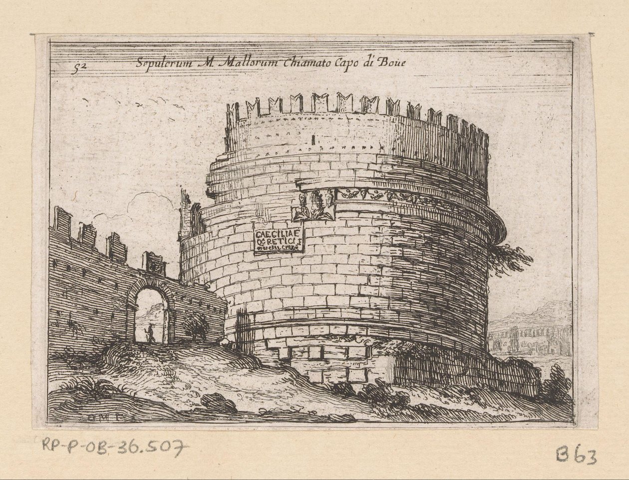 Tomb of Caecilia Metella in Rome by Giovanni Battista Mercati