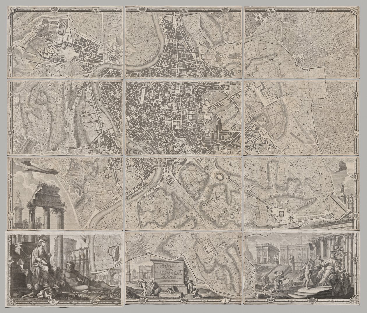 Nuova pianta di Roma by Giambattista Nolli, 1748, known as La Pianta Grande di Roma by Giovanni Battista Nolli
