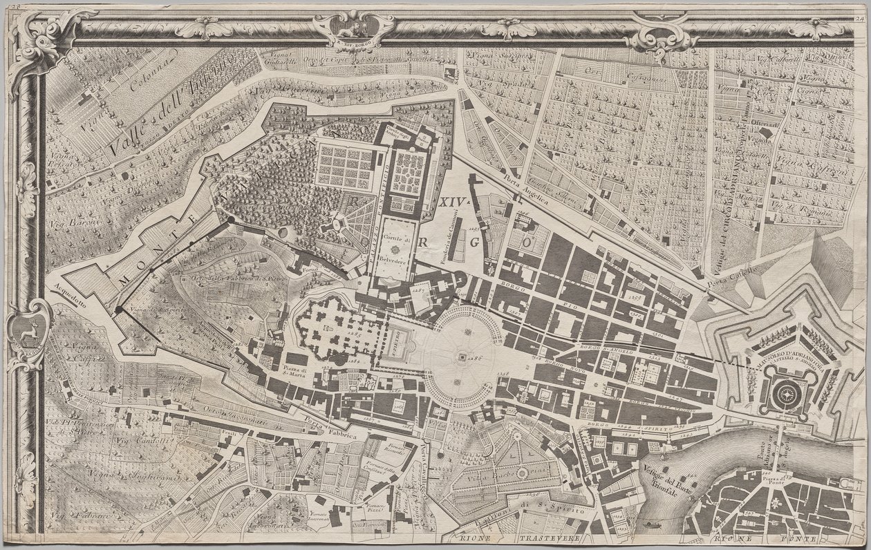 Nuova pianta di Roma by Giambattista Nolli, 1748, known as La Pianta ...