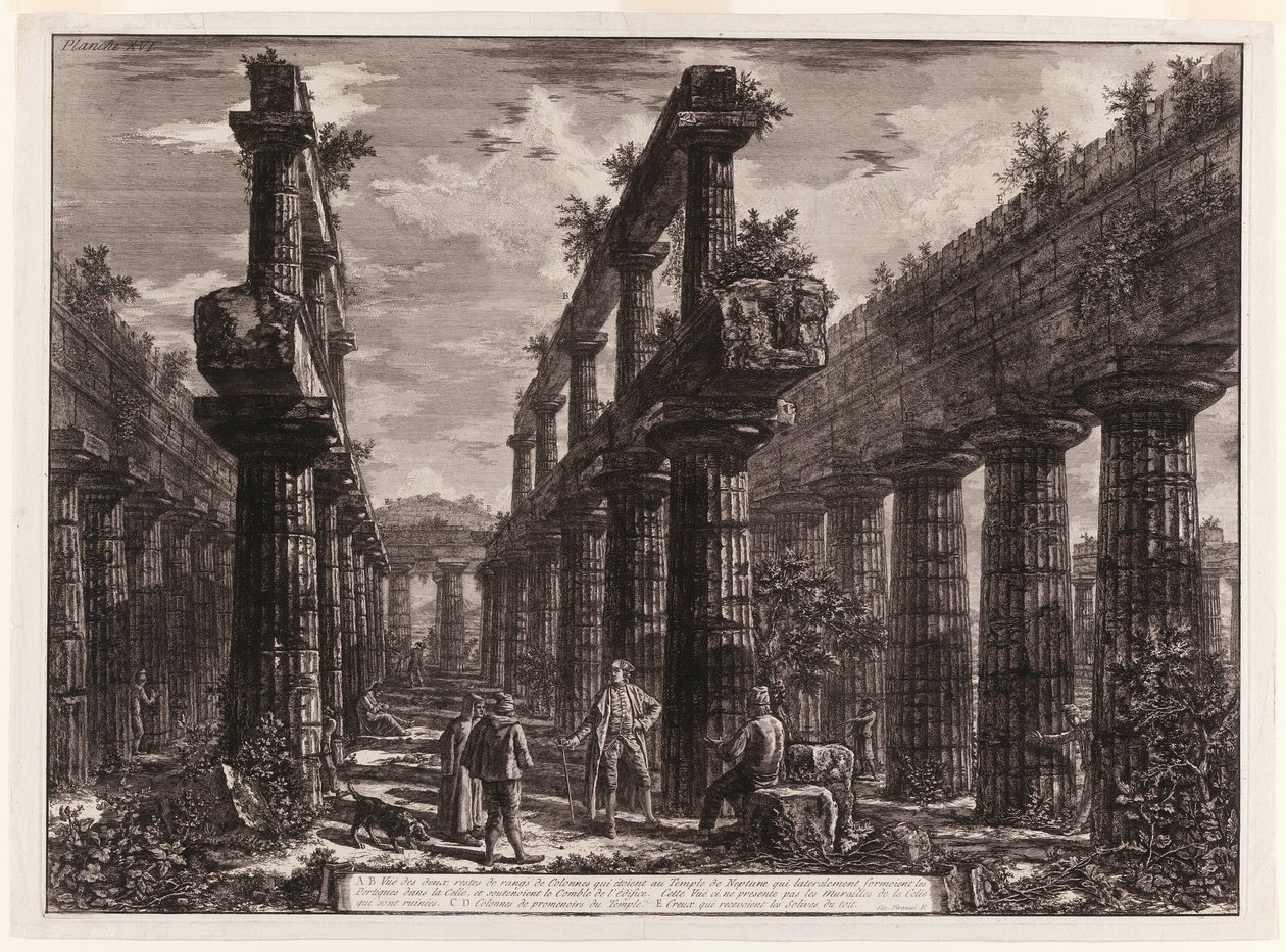 View of the Remains of the Two Rows of Columns in the Temple of Neptune by Giovanni-Battista Piranesi