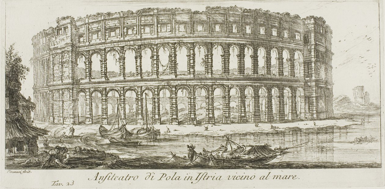 Amphitheater of Pola in Istria Near the Sea, Plate 23 from Some Views of Triumphal Arches and Other Monuments by Giovanni Battista Piranesi