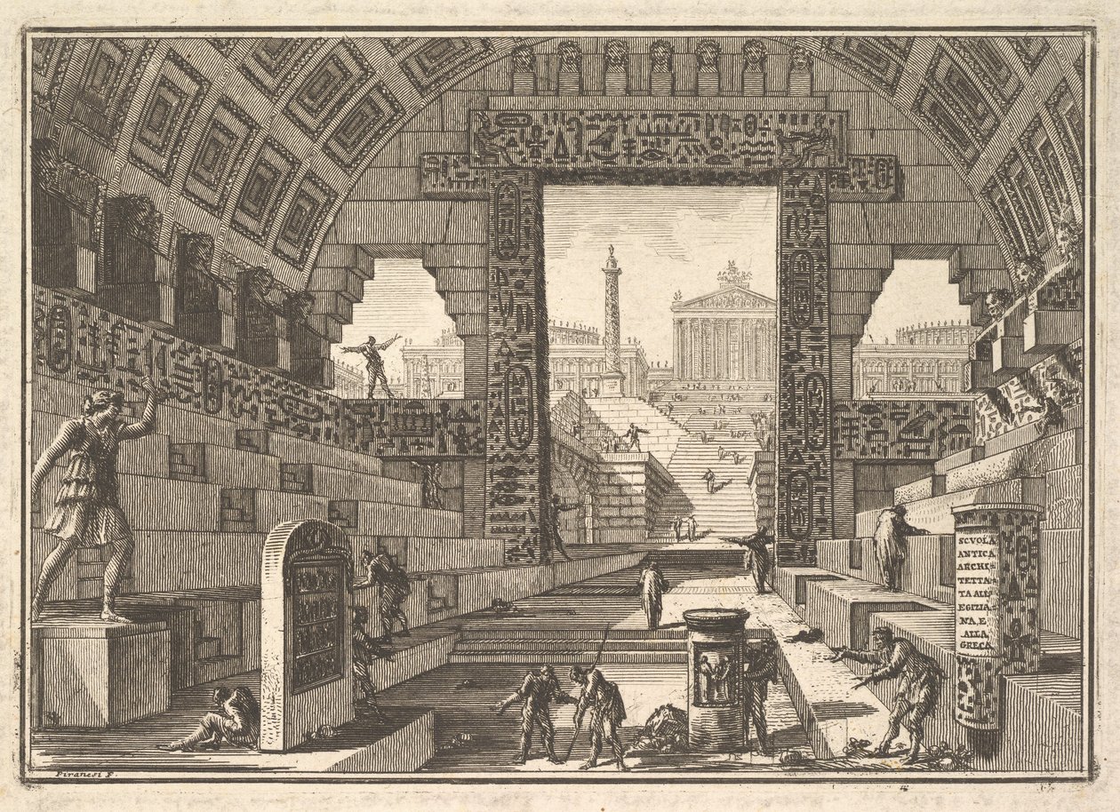 Ancient School Built according to the Egyptian and Greek Manners by Giovanni Battista Piranesi