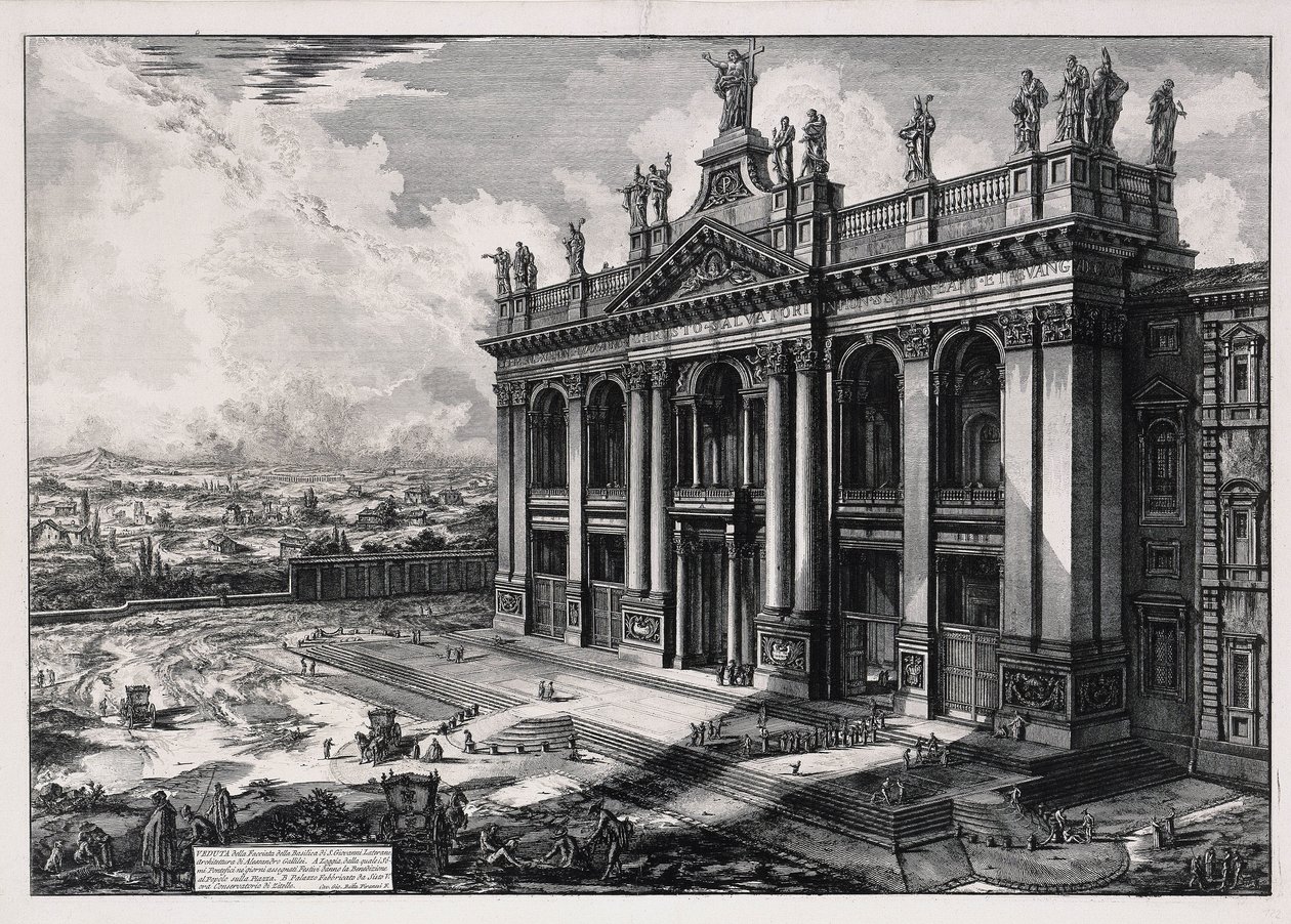 View of the Façade of the Basilica San Giovanni in Laterano (from: Views of Rome) by Giovanni Battista Piranesi