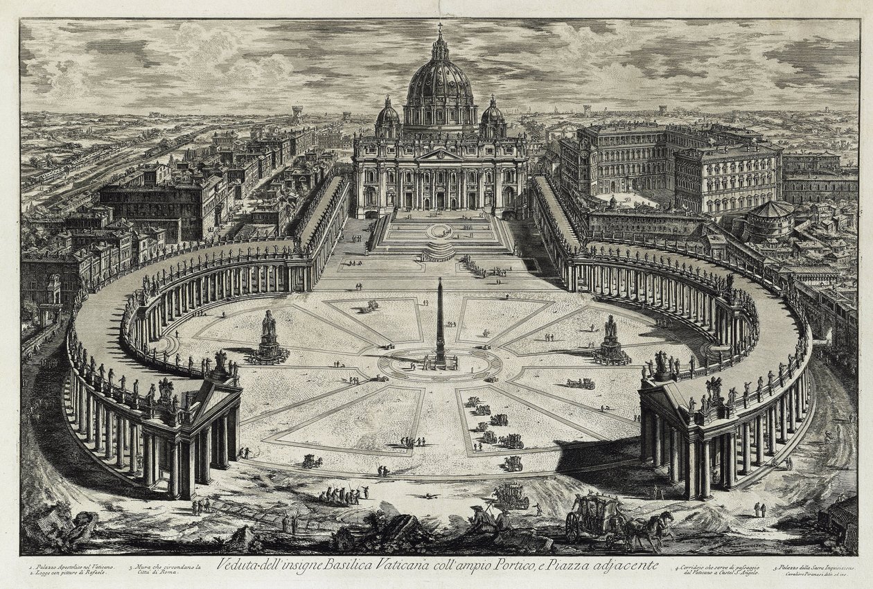 View of the Piazza and the Basilica of Saint Peter in the Vatican (from: Views of Rome) by Giovanni Battista Piranesi