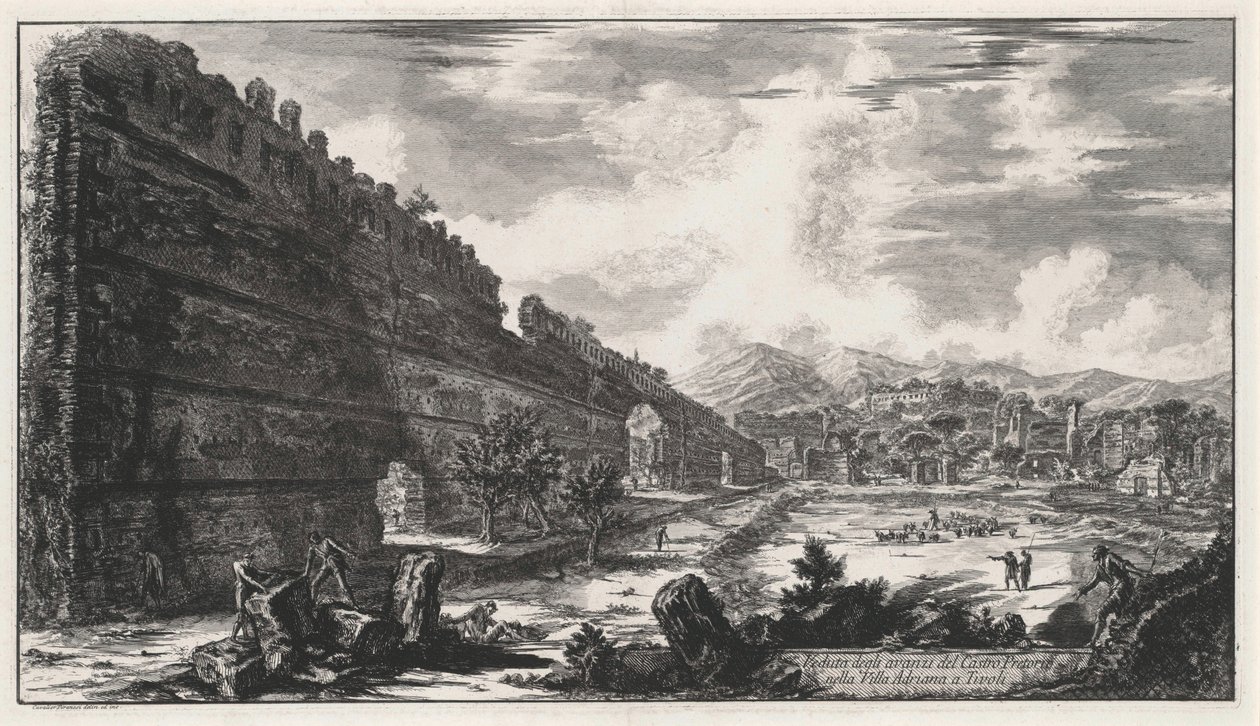 View of the Remains of the Castro Pretorio in the Villa Hadrian in Tivoli (from: Views of Rome) by Giovanni Battista Piranesi