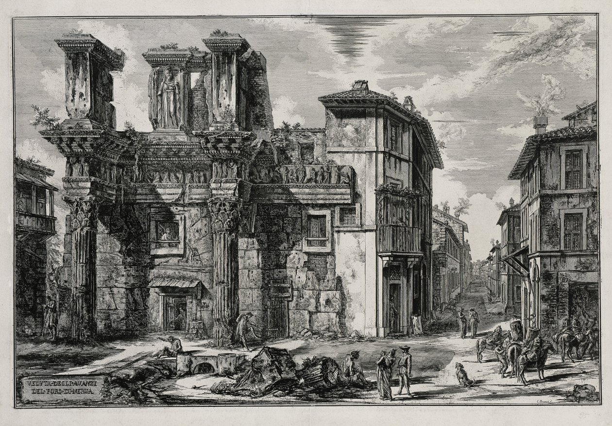 View of the Remains of the Forum of Nerva in Rome (from: Vedute di Roma) by Giovanni Battista Piranesi