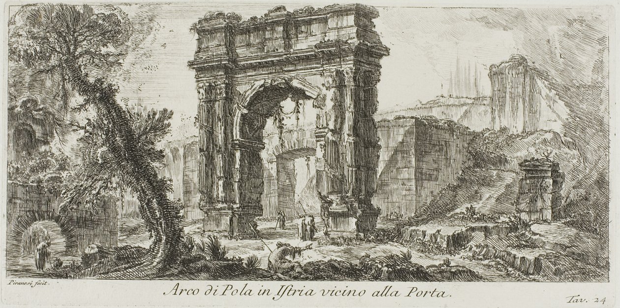 Arch of Pola in Istria near the Gate, plate 24 from Some Views of Triumphal Arches and Other Monuments by Giovanni Battista Piranesi