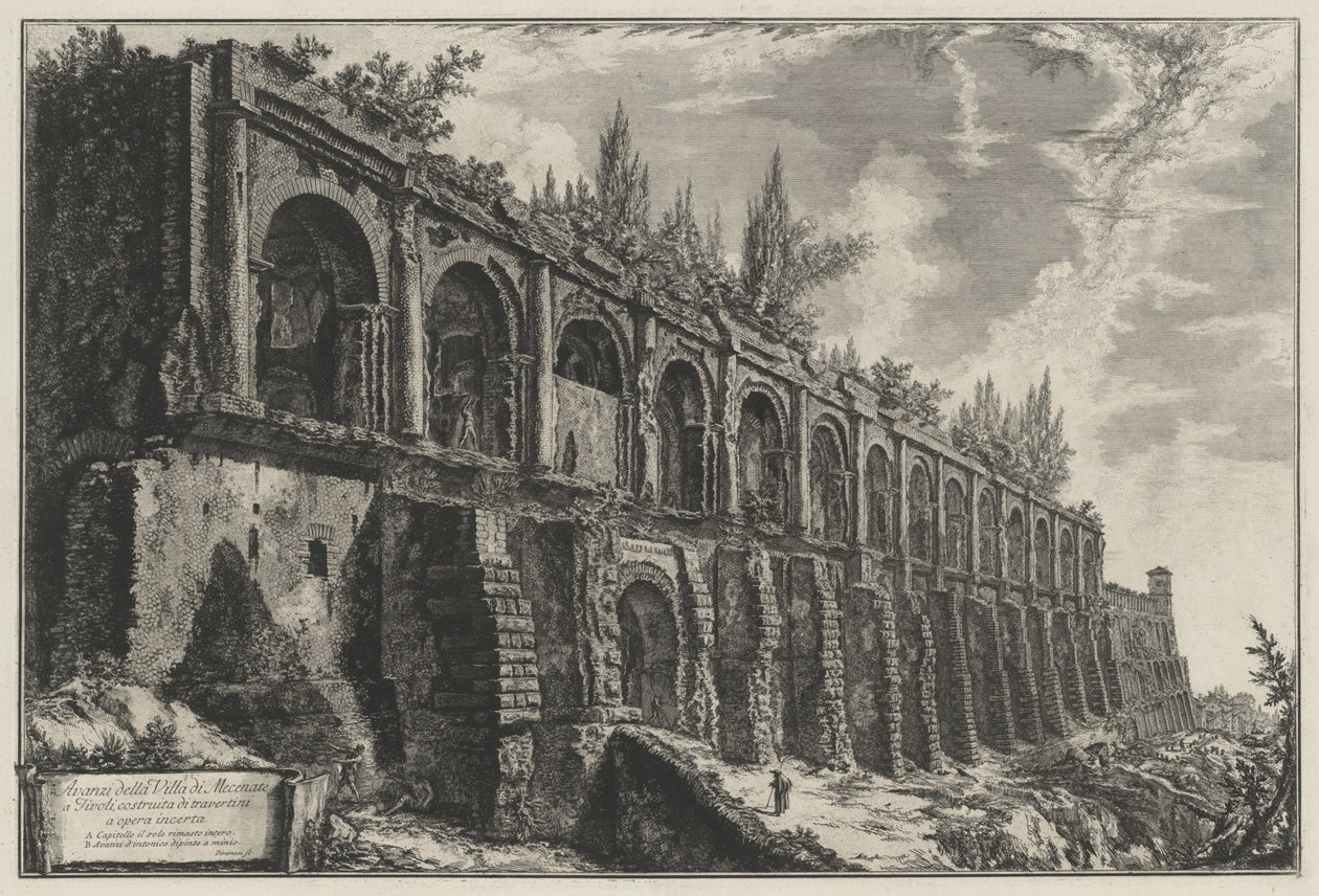 Remains of the Villa of Maecenas at Tivoli, Built of Travertine in Opus Incertum by Giovanni Battista Piranesi