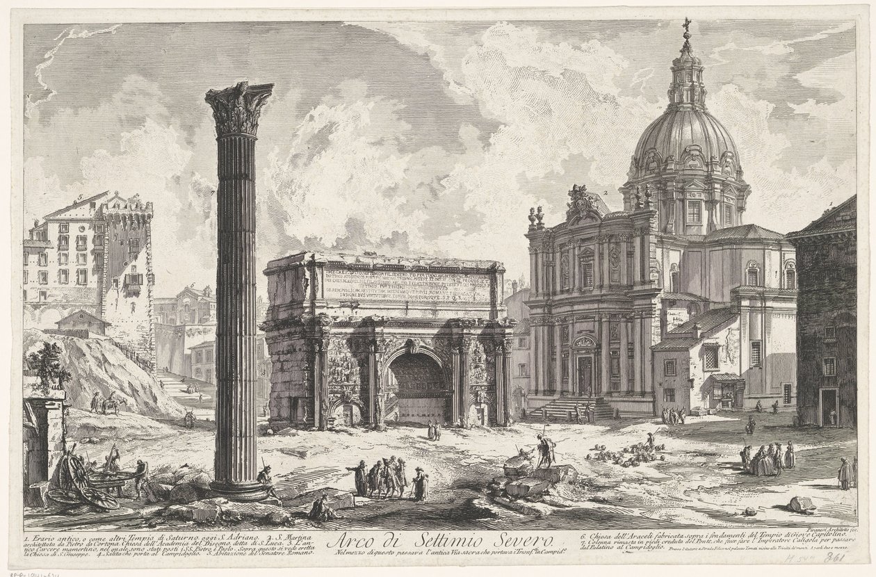 Arch of Septimius Severus on the Roman Forum by Giovanni Battista Piranesi