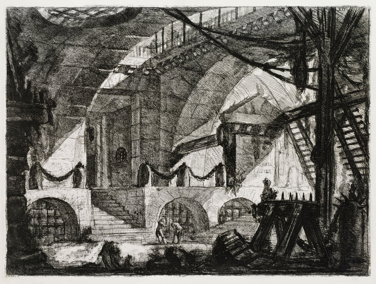The Sawhorse (Plate 12 in: Prisons of Invention) by Giovanni Battista Piranesi