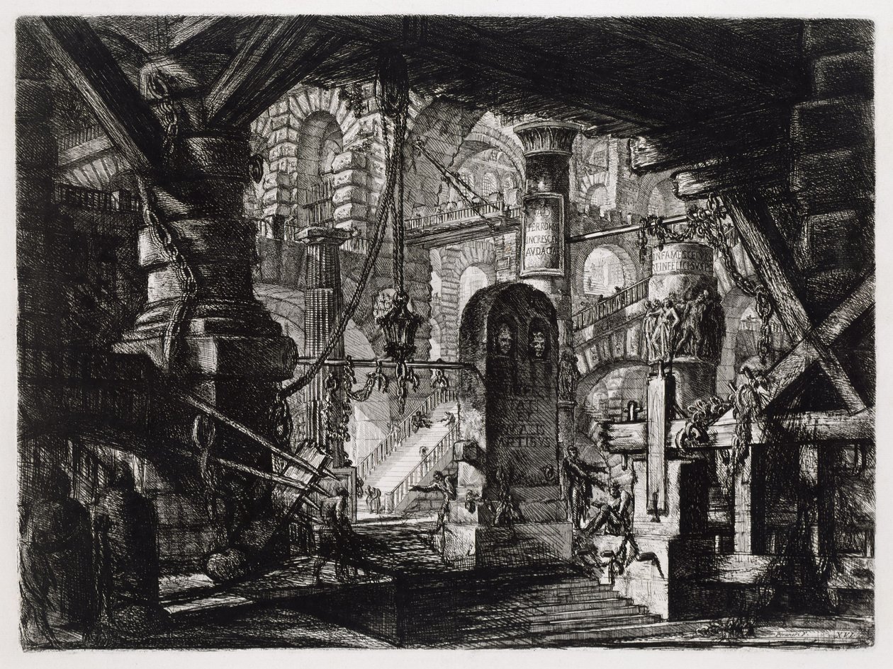 The Pillar with the Chain (Plate 16 in: Carceri d