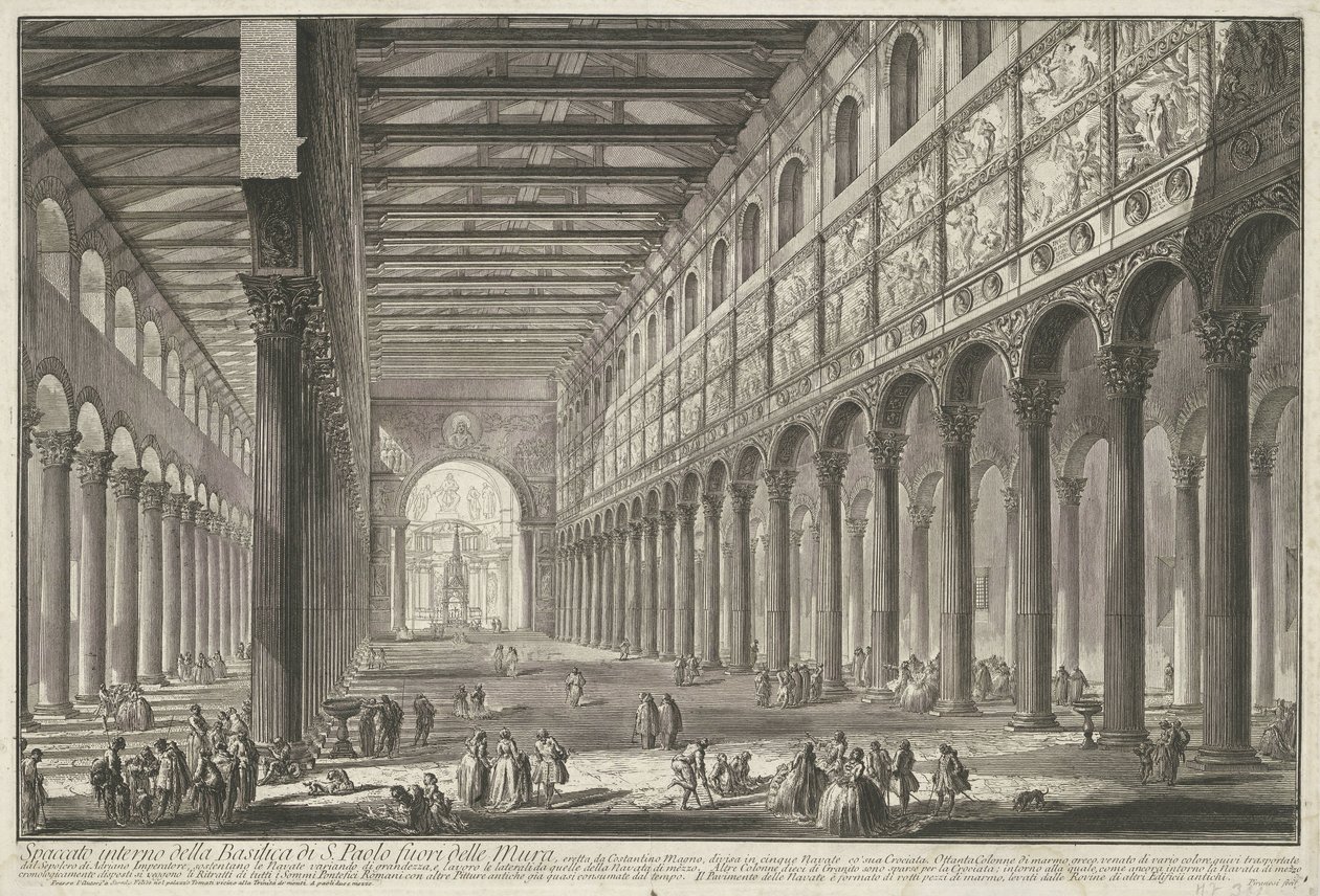 Interior of St. Paul Outside the Walls in Rome (Views of Rome) by Giovanni-Battista Piranesi