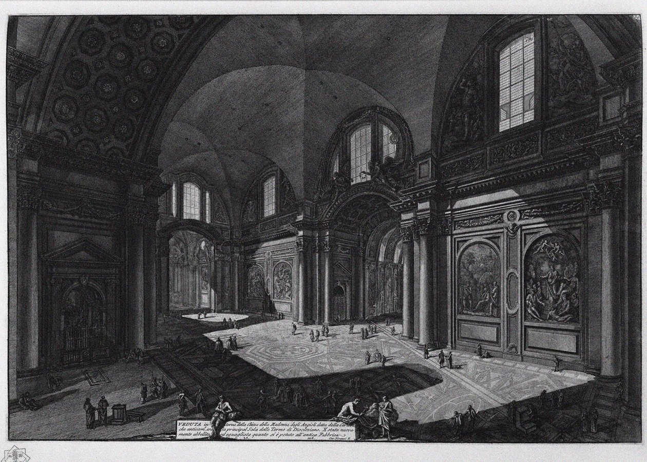 Interior of the Basilica of Santa Maria degli Angeli, Between 1765 and 1775 by Giovanni Battista Piranesi