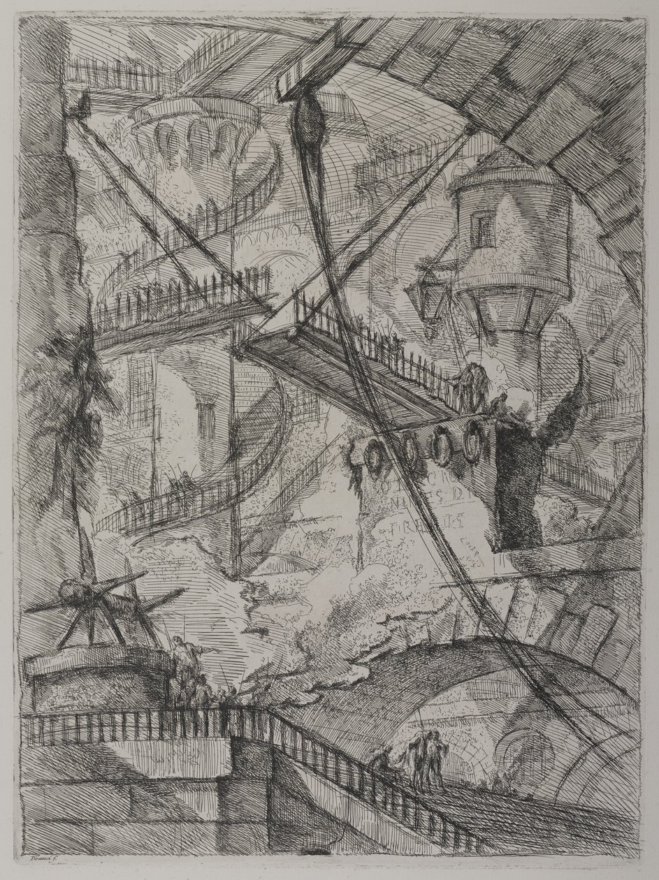 Invenzioni Capric di Carceri; Hind 7, First State of Three, c. 1749 by Giovanni Battista Piranesi