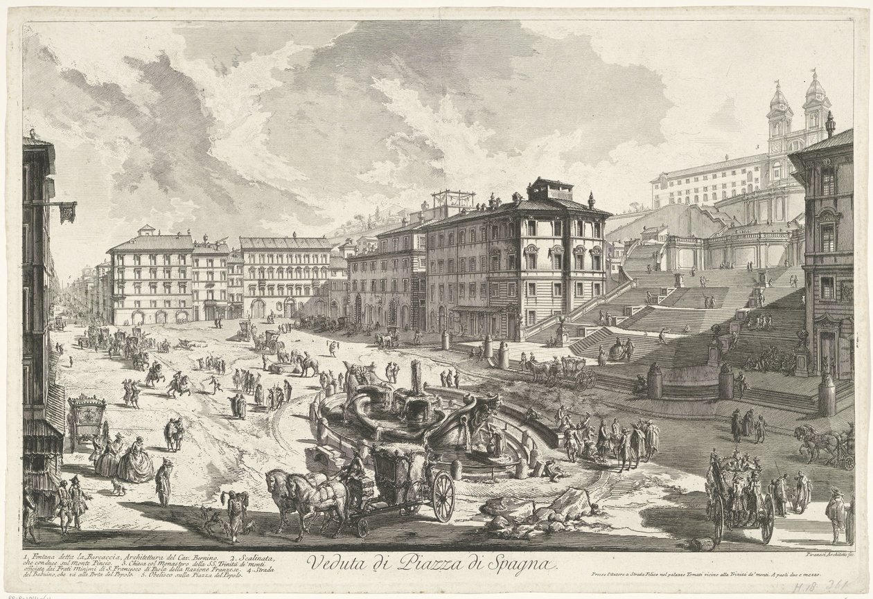 Piazza di Spagna in Rome by Giovanni Battista Piranesi