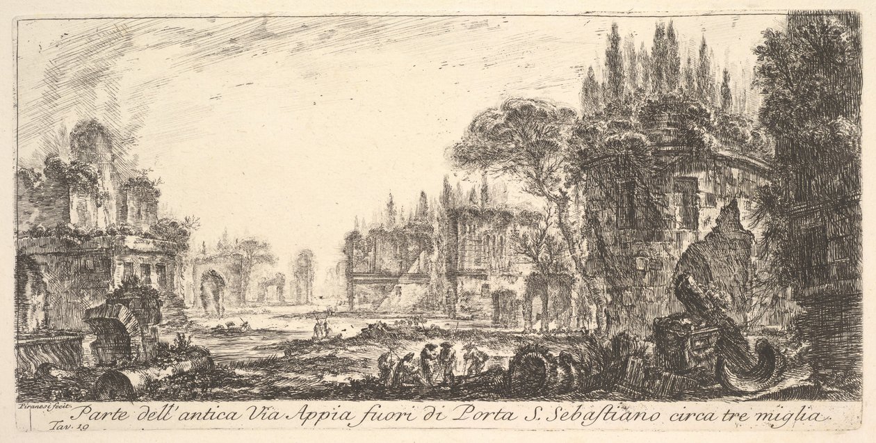 Plate 19: Part of the Ancient Appian Way about Three Miles Outside Porta S. Sebastiano by Giovanni Battista Piranesi