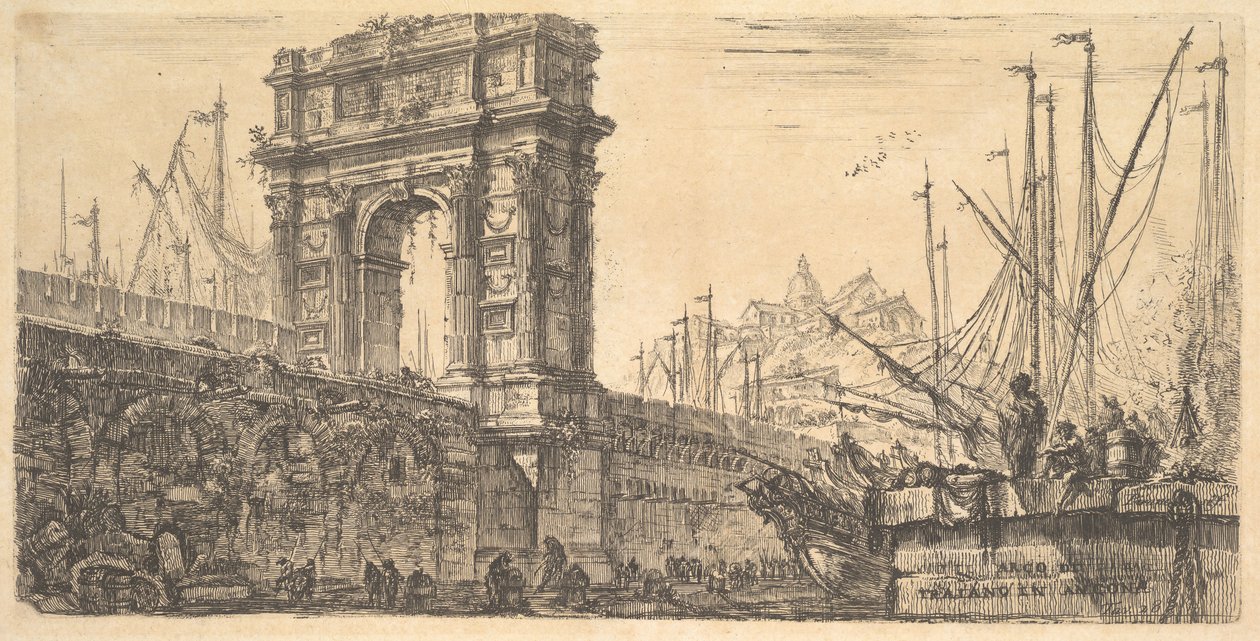 Plate 28: Arch of Trajan in Ancona, ca. 1748 by Giovanni Battista Piranesi