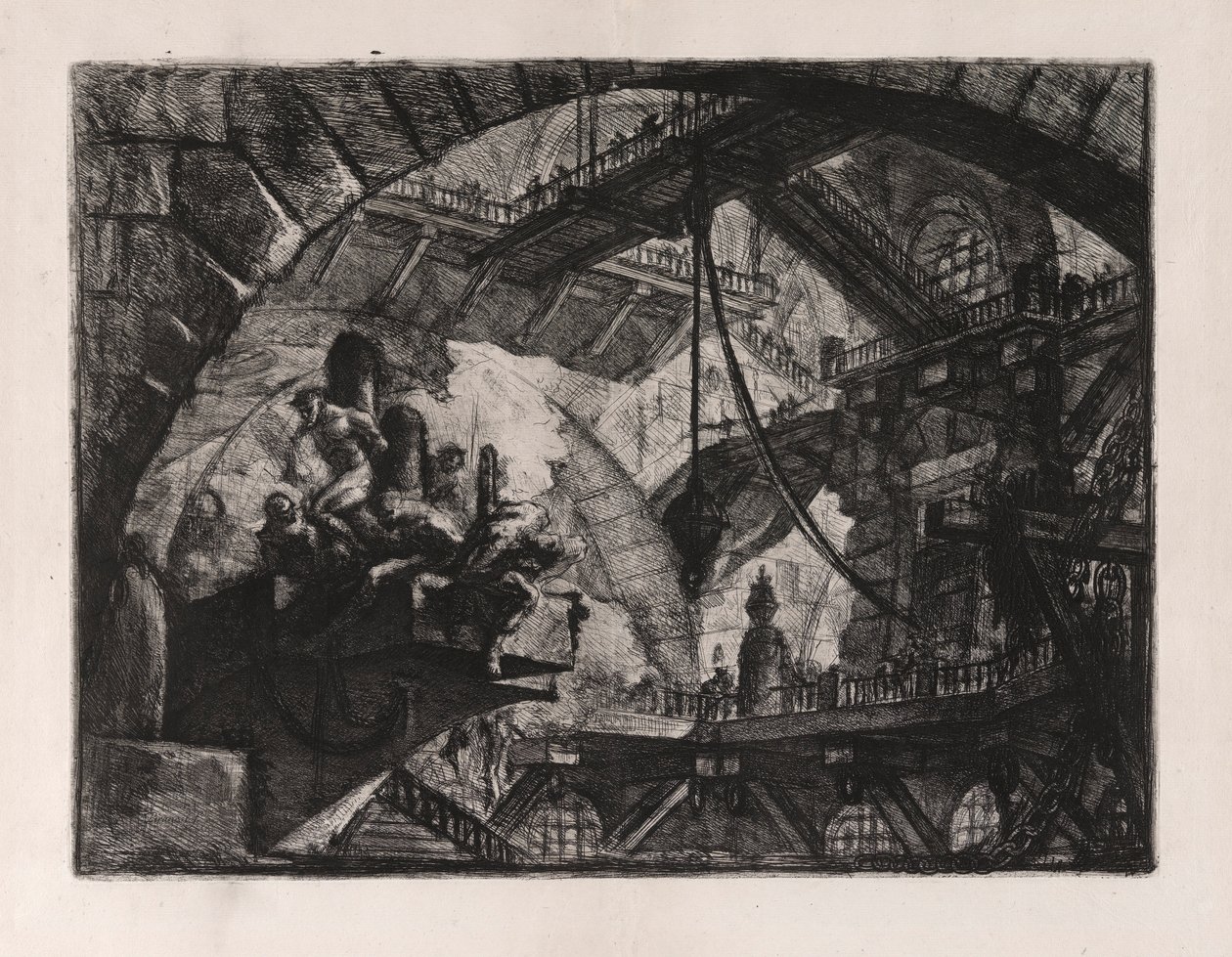 Prisoners on a Projecting Platform, plate 10 from Carceri by Giovanni Battista Piranesi