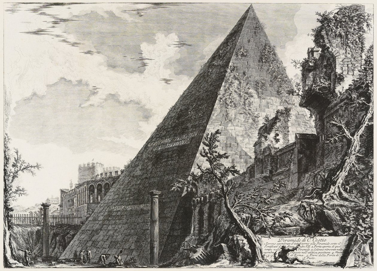 Pyramid of Caius Cestius by Giovanni Battista Piranesi