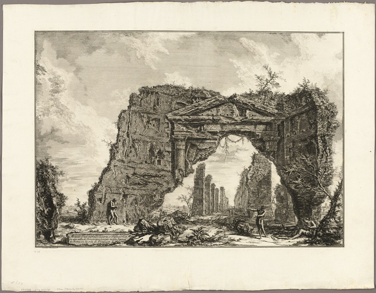 Remains of a Covered Portico, or a Cryptoporticus, in a Villa of Domitian, Five Miles Outside Rome on the Frascati Road, from Views of Rome by Giovanni Battista Piranesi
