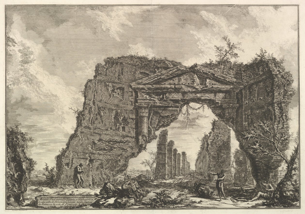 Remains of a Covered Portico in a Villa of Domitian by Giovanni Battista Piranesi