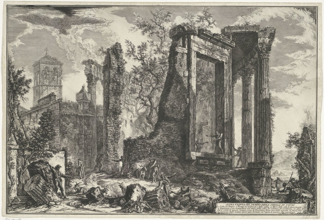 Temple of Vesta and the Temple of the Tiburtine Sibyl in Tivoli by Giovanni Battista Piranesi