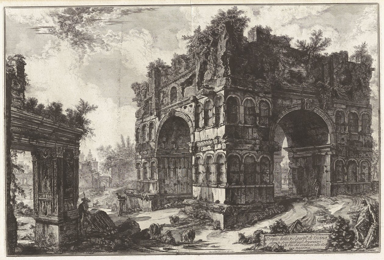 The So-Called Temple of Janus. Arch of the Argentari (or Moneychangers), from Views of Rome by Giovanni Battista Piranesi