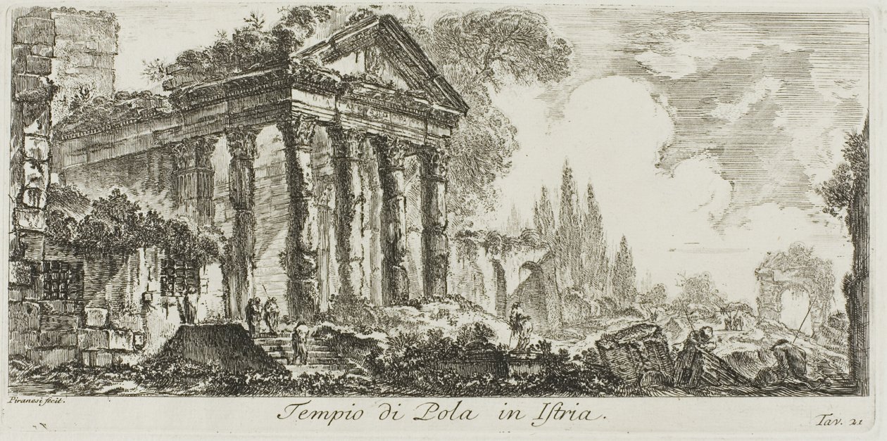 Temple of Pola in Istria, Plate 21 from Some Views of Triumphal Arches and Other Monuments by Giovanni Battista Piranesi