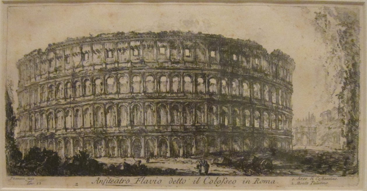 The Flavian Amphitheater from Views of Rome by Piranesi, Etching, Honolulu Museum of Art by Giovanni Battista Piranesi