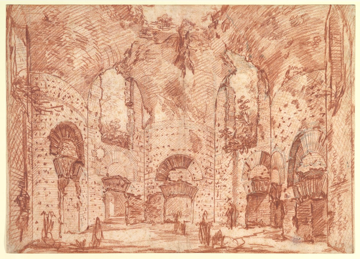 The Octagonal Room in the Small Baths at the Villa of Hadrian (Tivoli) by Giovanni Battista Piranesi